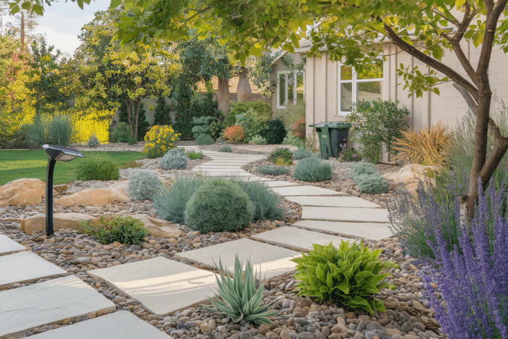 eco-friendly residential yard designed to enhance property value