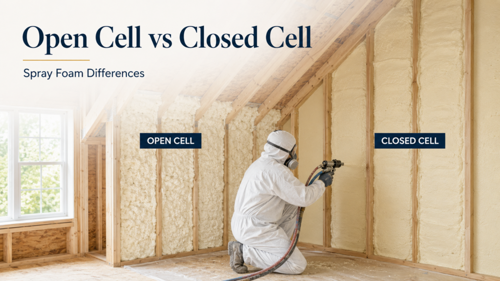 Spray foam insulation comparison in progress