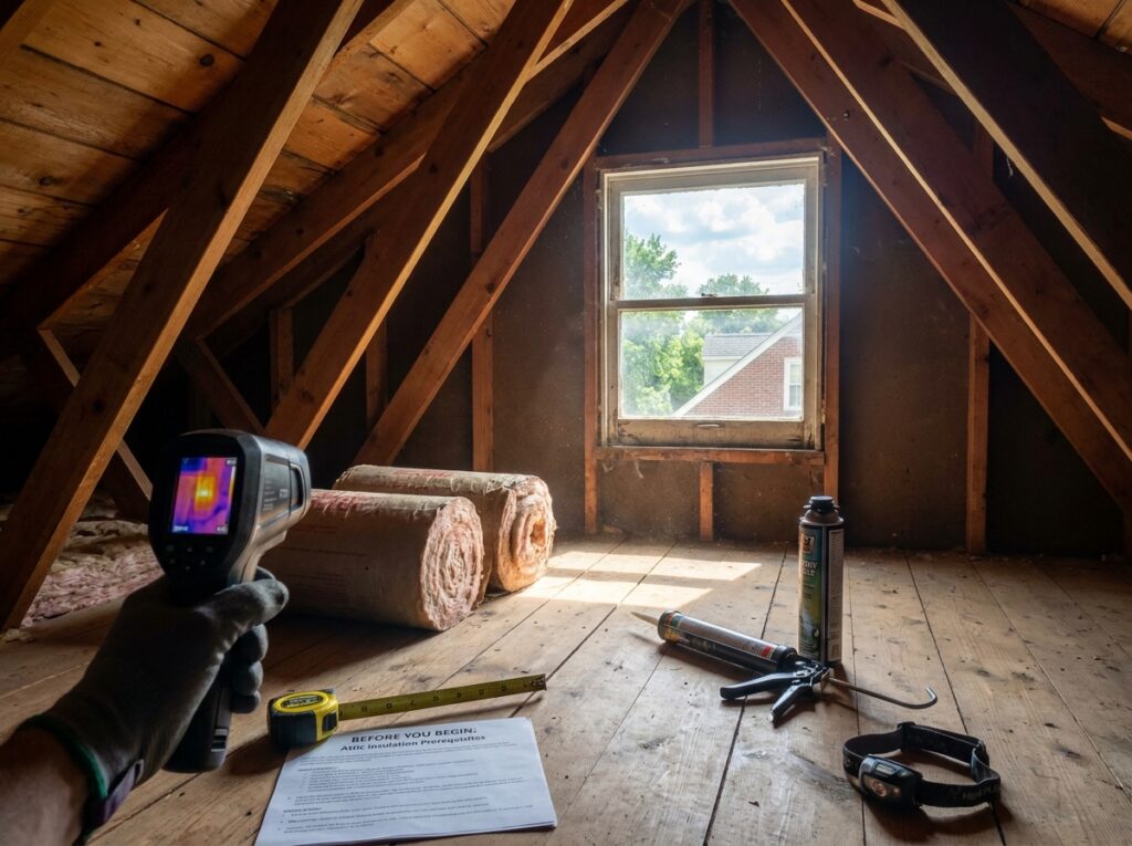 Professional illustration of Before You Begin: Prerequisites for Attic Insulation Summer Cooling