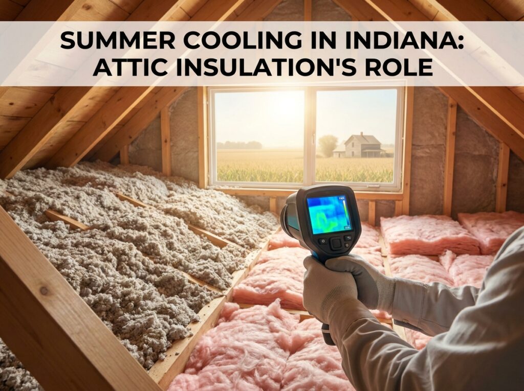 Professional illustration of How Does Attic Insulation Help Keep an Indiana Home Cool in Summer?